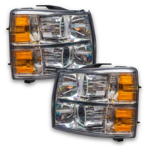 Chevrolet Silverado Headlight Assemblies - ORACLE Lighting - ColorSHIFT w/ BC1 Controller, Chrome Housing - `07-`13